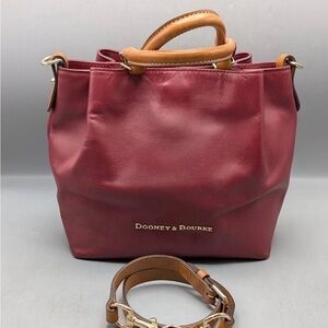 Dooney & Bourke Wine Red Leather Mini City Barlow Satchel
